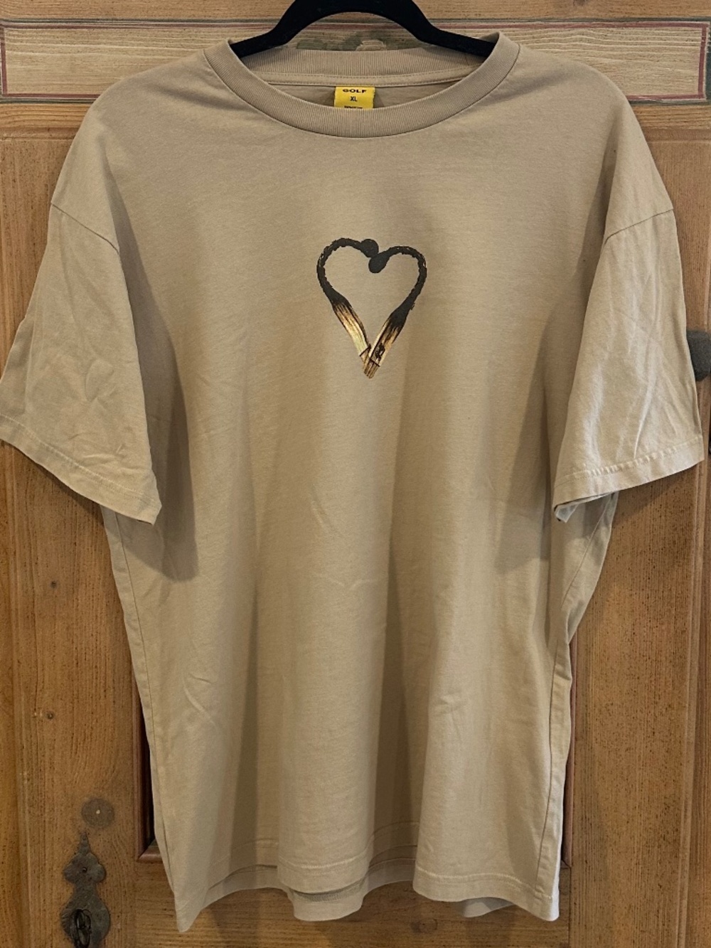 Men's - GOLF WANG - Sand/Beige Burnt Match Heart T-shirt - Size XL
